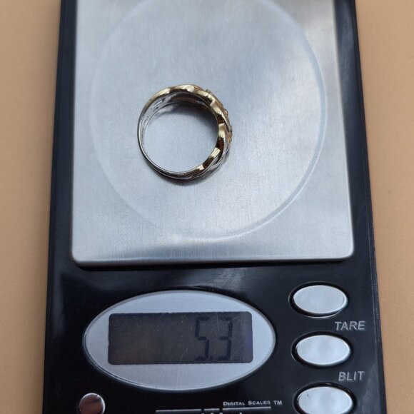 Size 8.75 Sterling Silver Children's Names Diamonds Band Ring A5664 - Picture 10 of 10